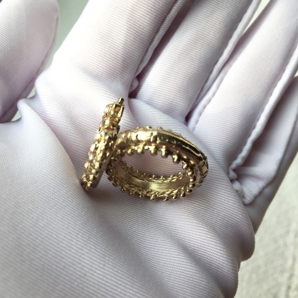 Chanel Ring Size 52 Brand New Full Set Champagne Gold Color With Crystals - Picture 8 of 16